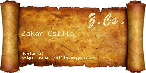 Zakar Csilla névjegykártya